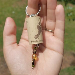 Beaded cork keychain